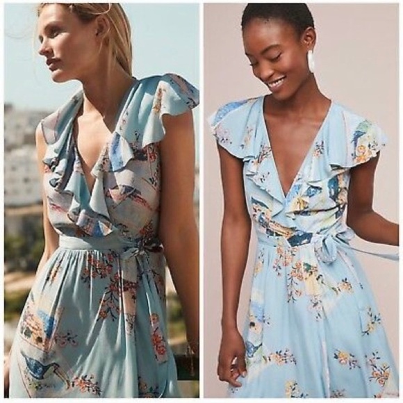 anthropologie rosalia wrap dress
